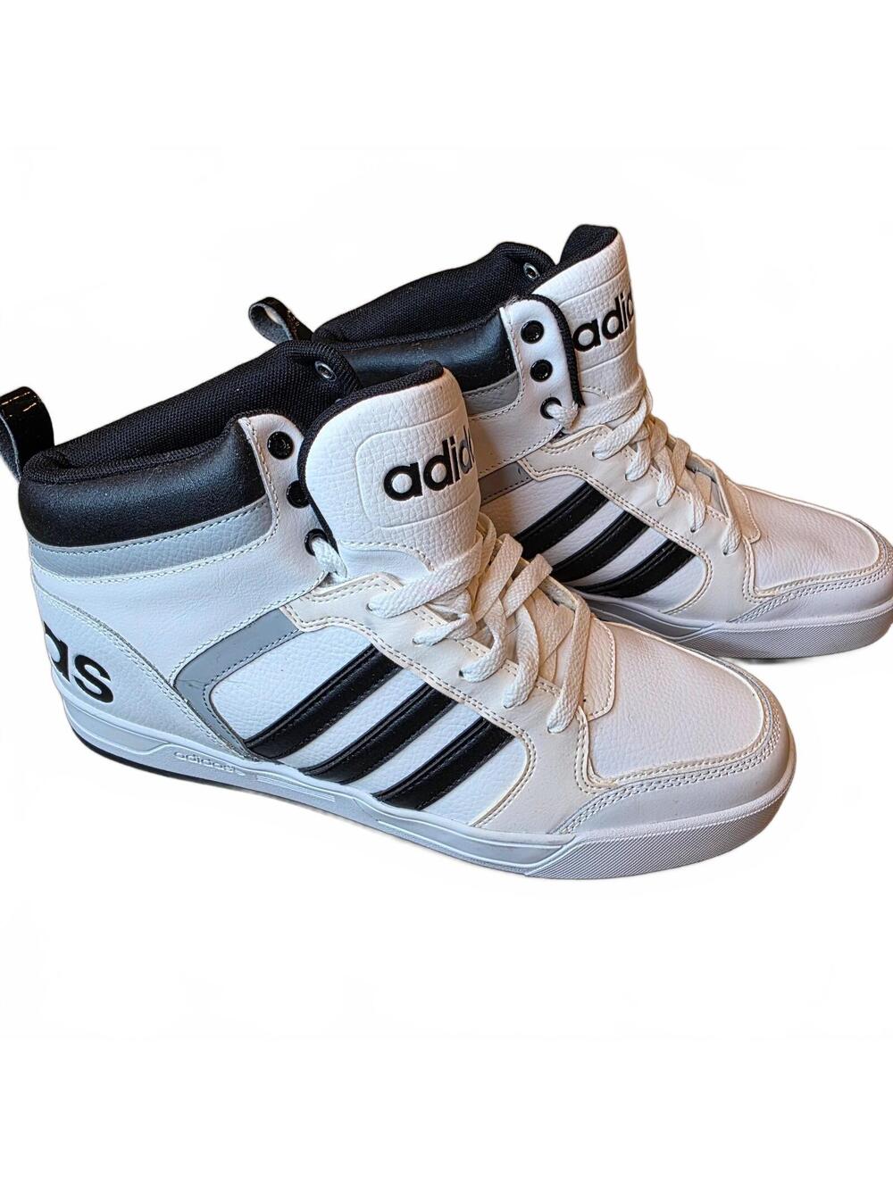 Adidas Neo High-Top White and Black Sneakers Men's Size 10.5
